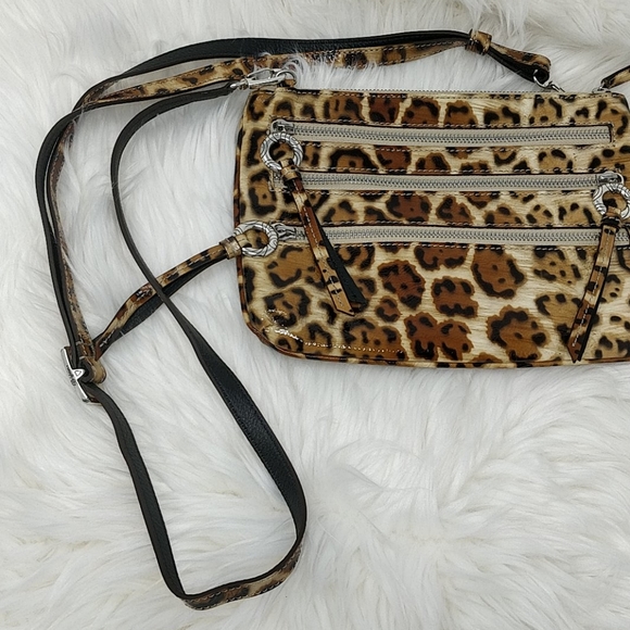 Brighton Patent Leopard Print Crossbody Bag - Picture 3 of 8